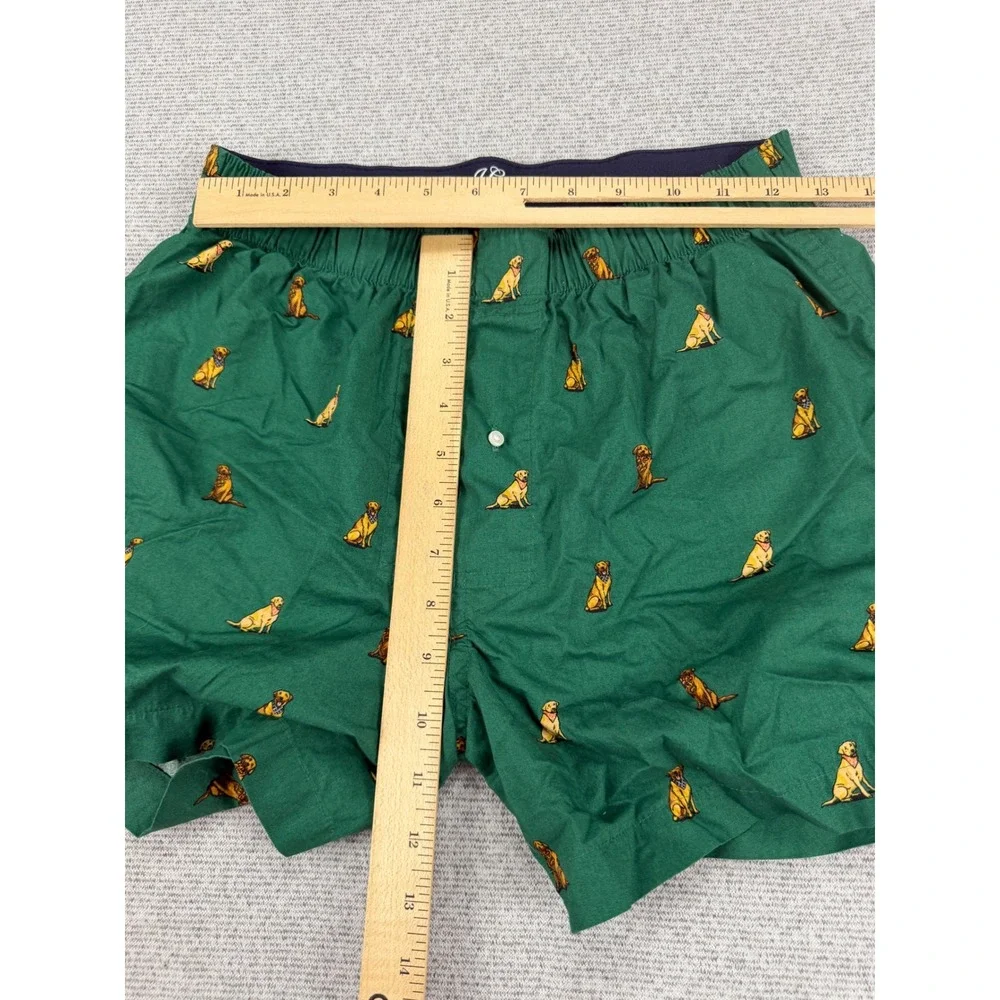J.Crew Mens Green Golden Retriever Dog Print Cotton Boxers Size S Small